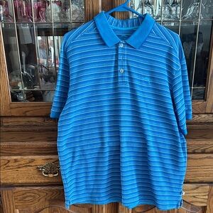 Tommy Bahama Blue Striped Polo Shirt